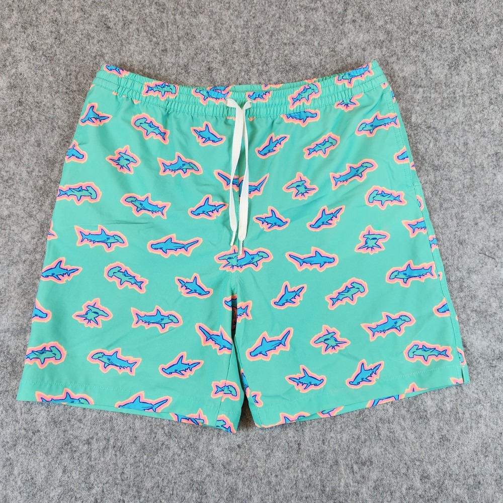 Chubbies Apex Swimmers Swim Trunk Youth XL 18 20 Teal Hammerhead Sharks 6" Lined